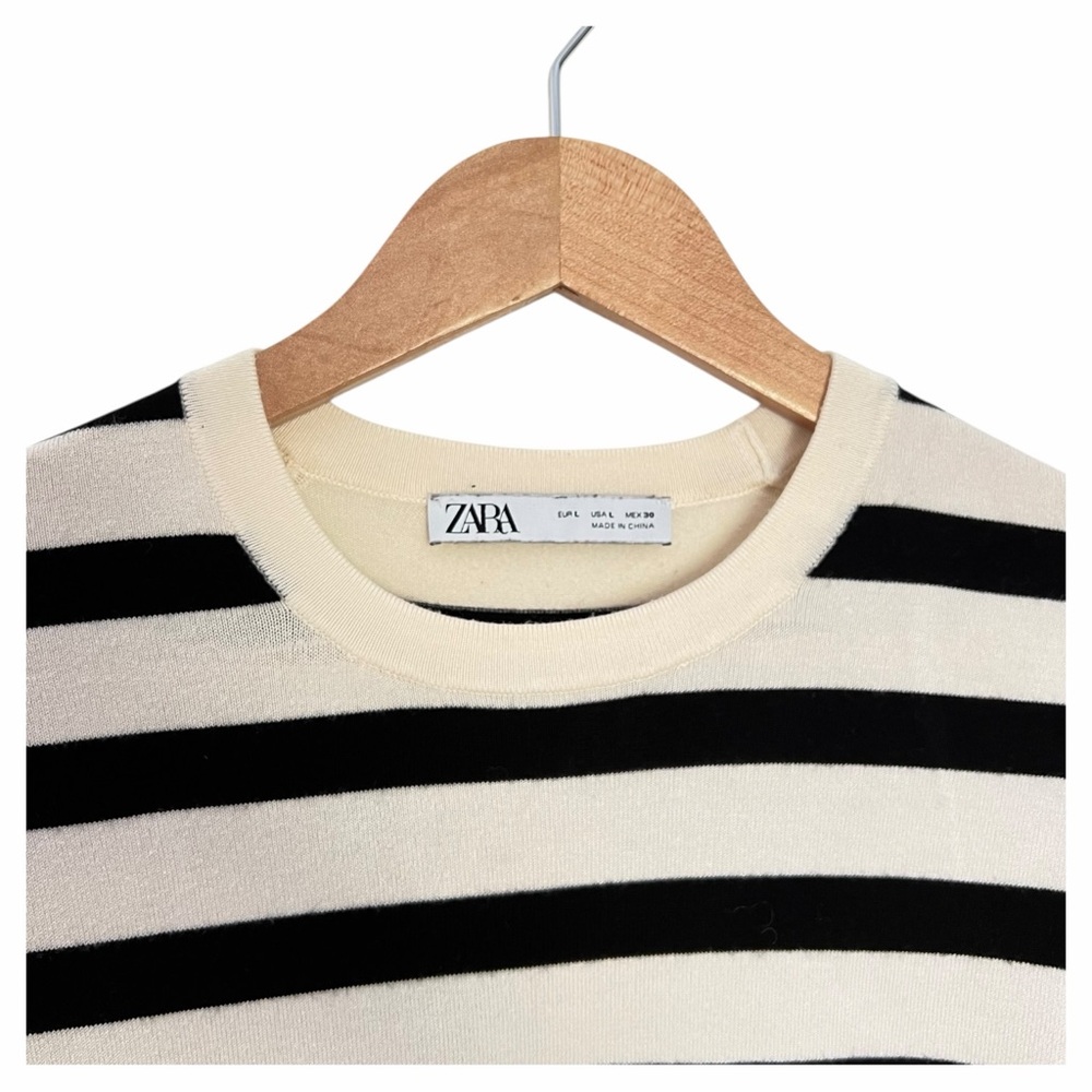 Zara Black and White Striped Sweater - Picture 2 of 6